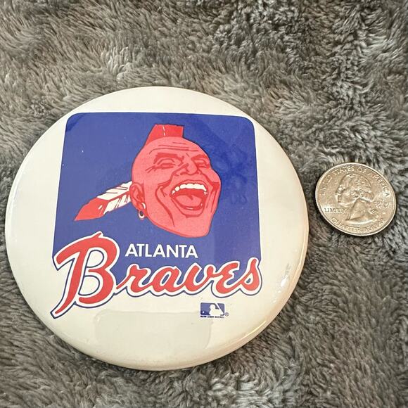 Vintage 60s 70’s 80’s MLB Atlanta Braves Baseball Souvenir Pin Back Button - Picture 2 of 3